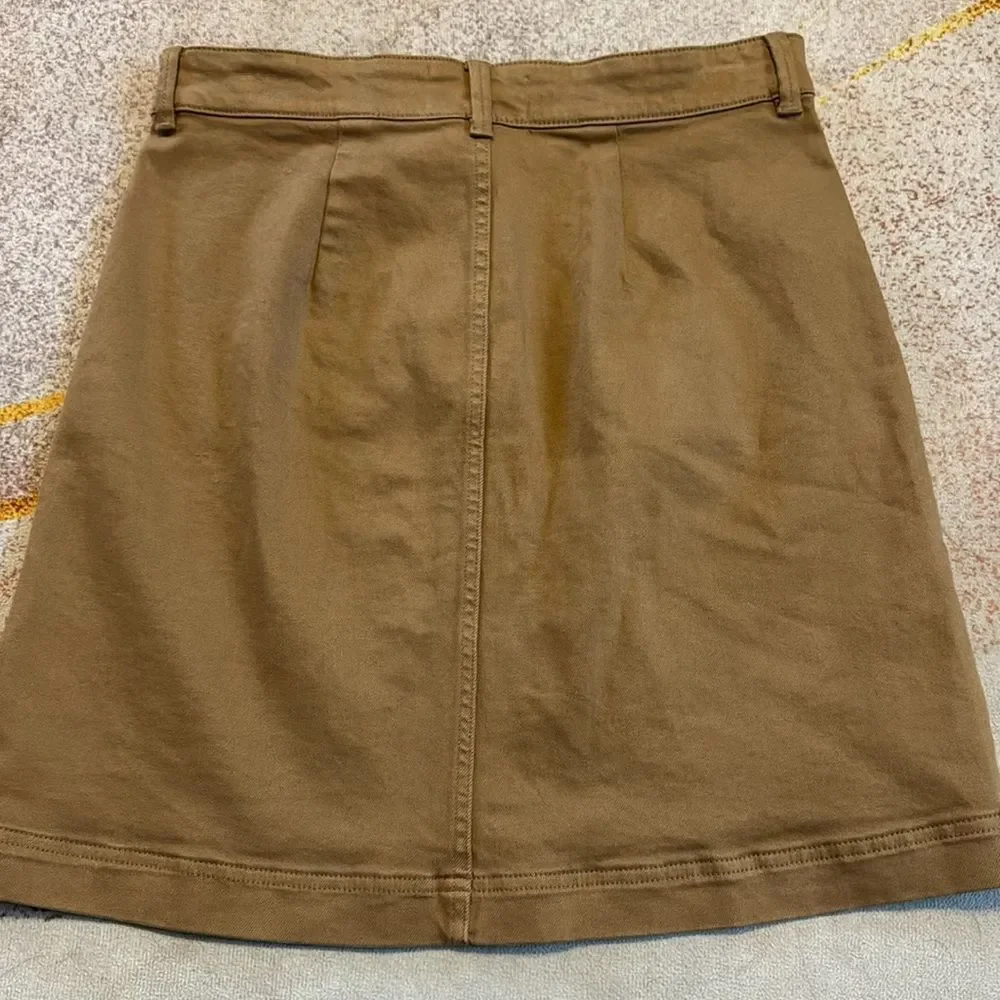Everlane The Patch Pocket Denim skirt brown size Size 8 - Picture 4 of 5